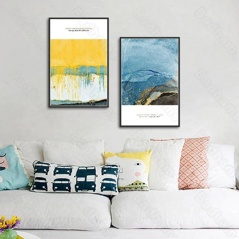 

Modern Decorative Painting Abstract Pattern Simple Living Room Decoration Sofa Background Wall Frameless Triptych Canvas Mural