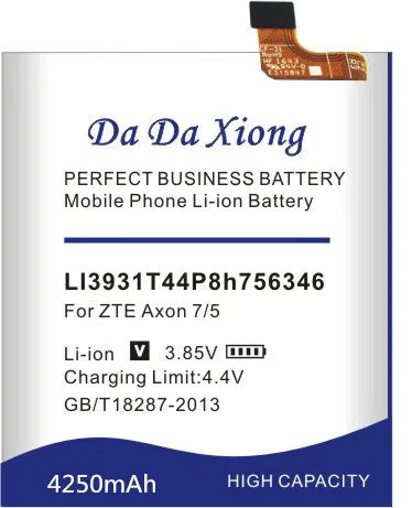 Da Xiong 4250mAh LI3931T44P8h756346 Аккумулятор для zte Axon 7 5,5 дюймов A2017 Batter