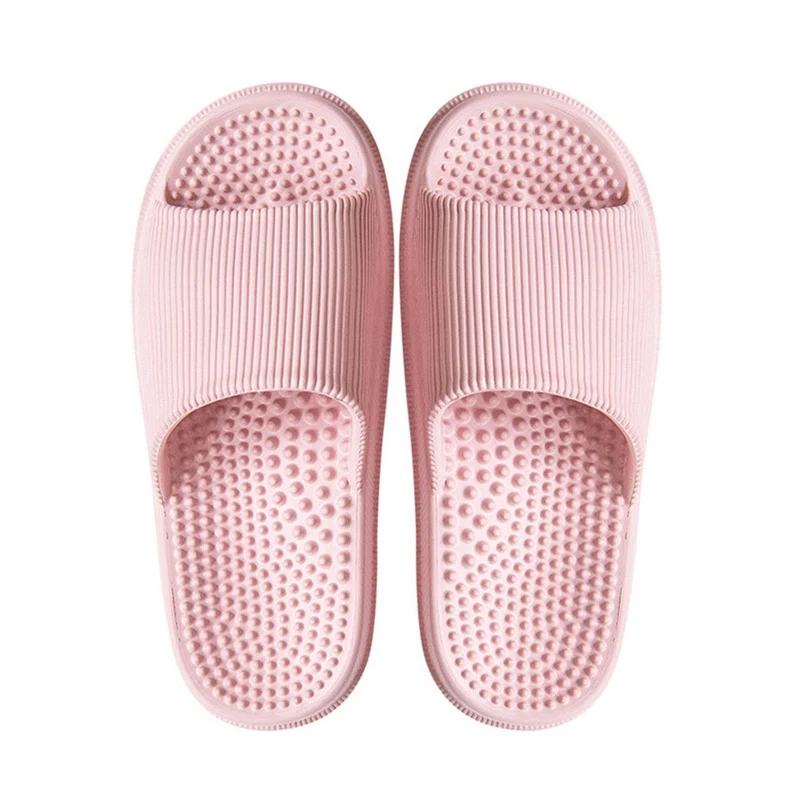 Women Low Heels Slippers Autumn Women Home Bathroom Non-slip Slippers Female Casual Outside Indoor Shoes Women Home Slippers - Цвет: Pink