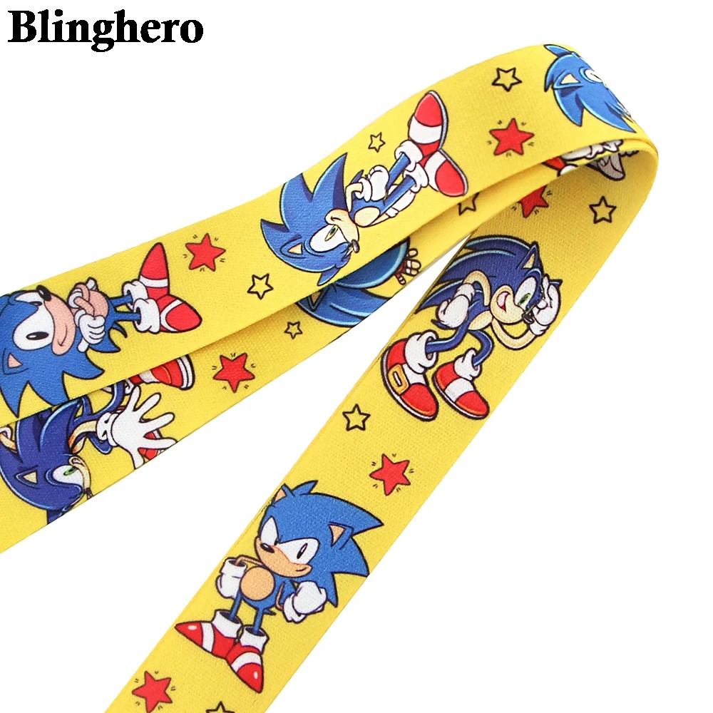 

CA1607 Wholesale 20pcs/lot Hedgehog Game Keychain Lanyards ID Card Badge Holder Badge Gym Cell Phone USB Badge Holder Key Strap