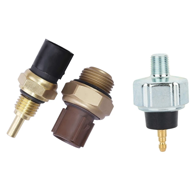 1 Set Coolant Temperature Sensor Switch & 1 Pcs Oil Pressure Switch Sending Unit Sensor Sender Light