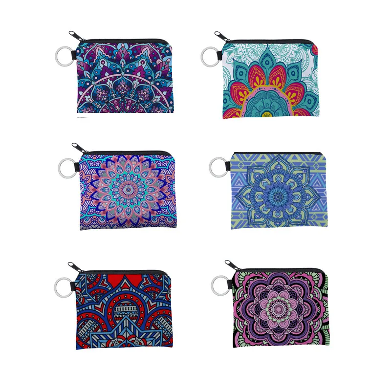 

Datura Flowers Coin Wallet Women Key Purse Coin Card Bag Selling Bohemian Waterproof Zipper Children's Wallet Handbag Organizer