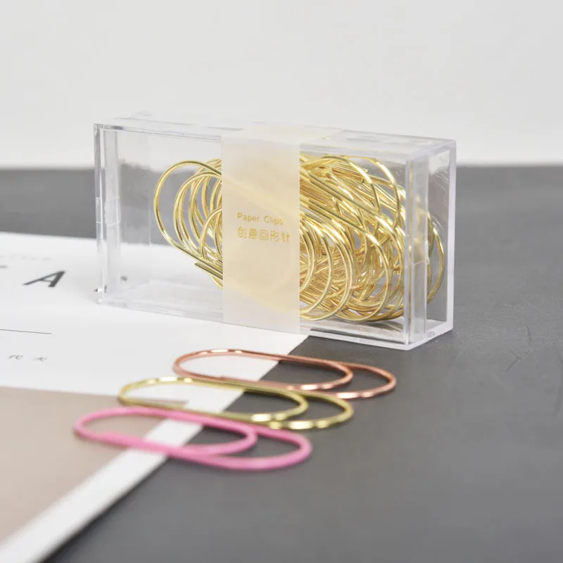 

20pcs /bag Large Gold Rose Color Clip Bookmark Binder Clip Office Accessories Paper Clips Patchwork Clip Office School Supplies