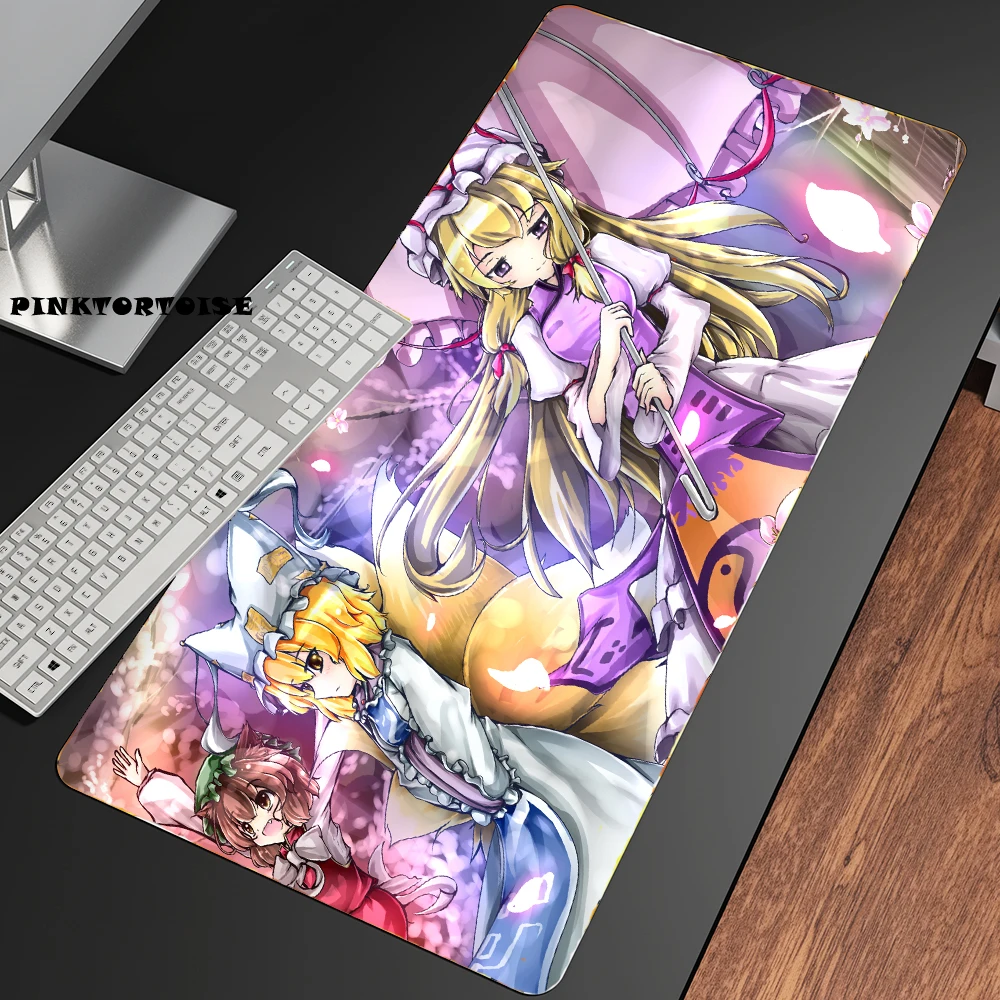 Аниме Коврик для мыши pinktorв стиле Touhou Project, HD-печать, компьютерный коврик для мыши с блокировкой края, клавиатура, ПК, Настольный коврик Csgo
