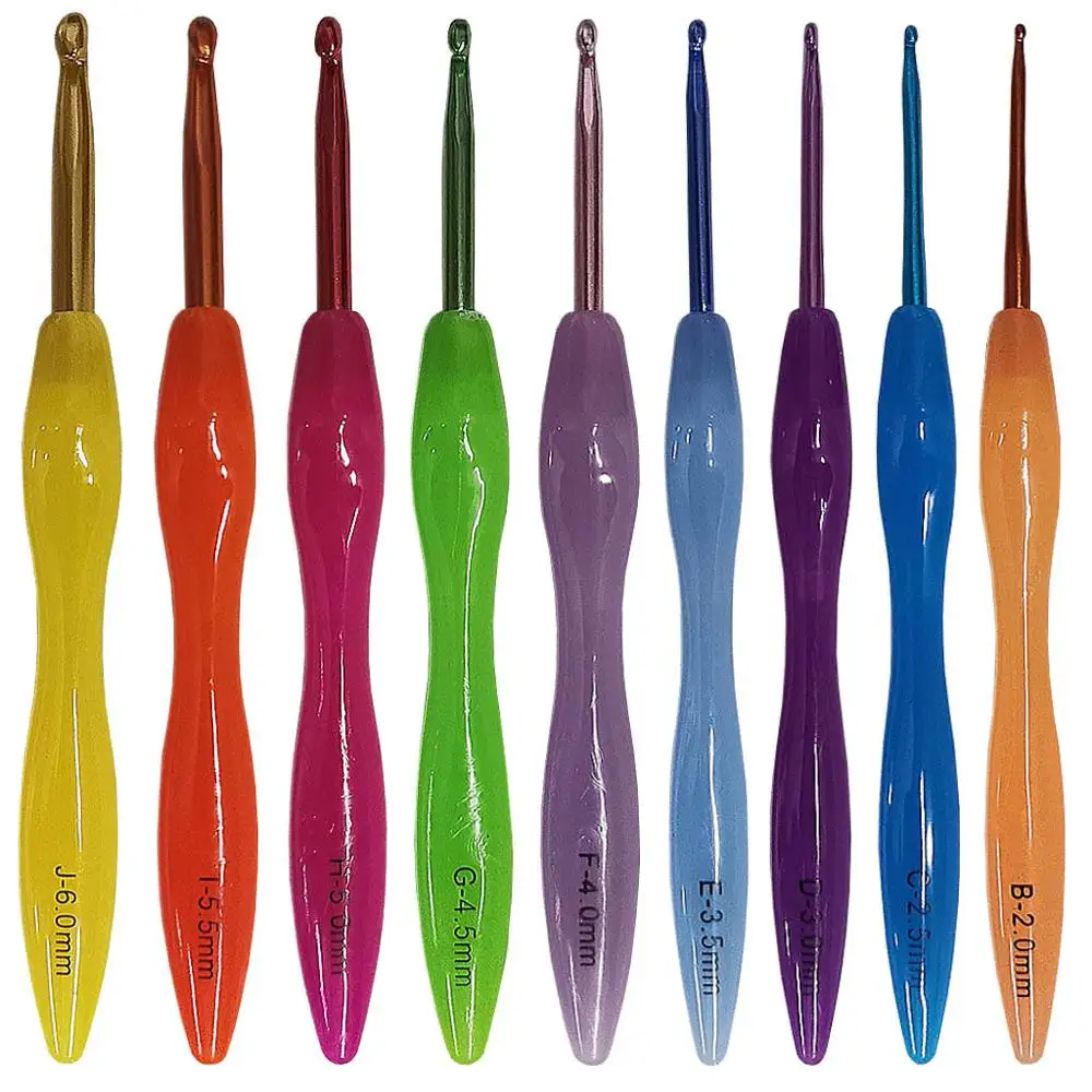 Инструменты и аксессуары для вязания крючком Цветные Алюминиевые крючки набор