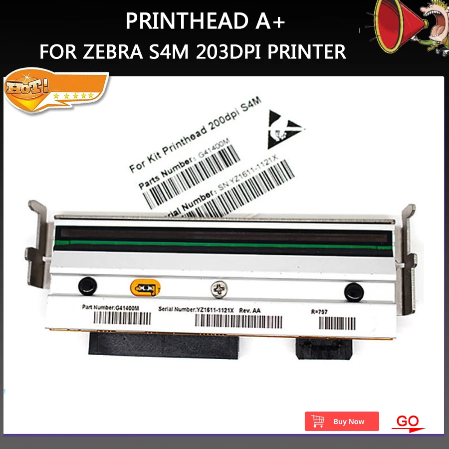 

Термопечатающая головка для принтера штрих-кодов Zebra S4M Z4M Z4Mplus 203 точек/дюйм, Гарантия 90 дней