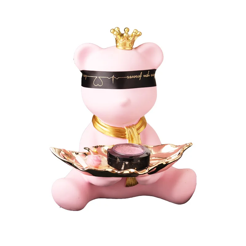 

Nordic Light Luxury Violent Bear Storage Decoration Creative Housewarming New Home Gift Decoration Entrance Key Storage