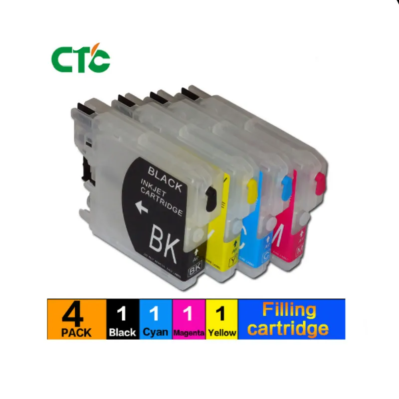 Compitalbe LC39 LC980 lc60 LC985 LC1100 многоразовый чернильный картридж для Brother MFC J220 DCP J315W J125 J515W