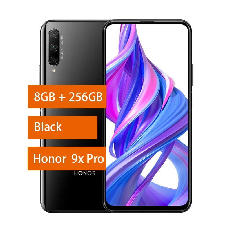 9XPro 8G 256G Black Honor 9X Смартфон Honor 9X Pro 4000 мАч батарея 7нм Kirin 810 48MP Авто всплывающий caemra Google Play поддержка - Цвет: 9XPro 8G 256G Black