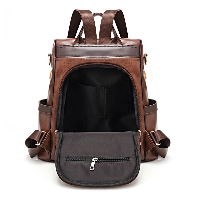 

Women PU Leather Anti-theft Backpack Ladies Fashion Casual Daypack Travel Large School Shoulder Bags Daily Bag Travel Outdoor