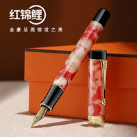 jinhao 100 centennial resin fountain pen 18kgp medium bent nib 0 5 1 2mm golden clip with converter business office gift pen