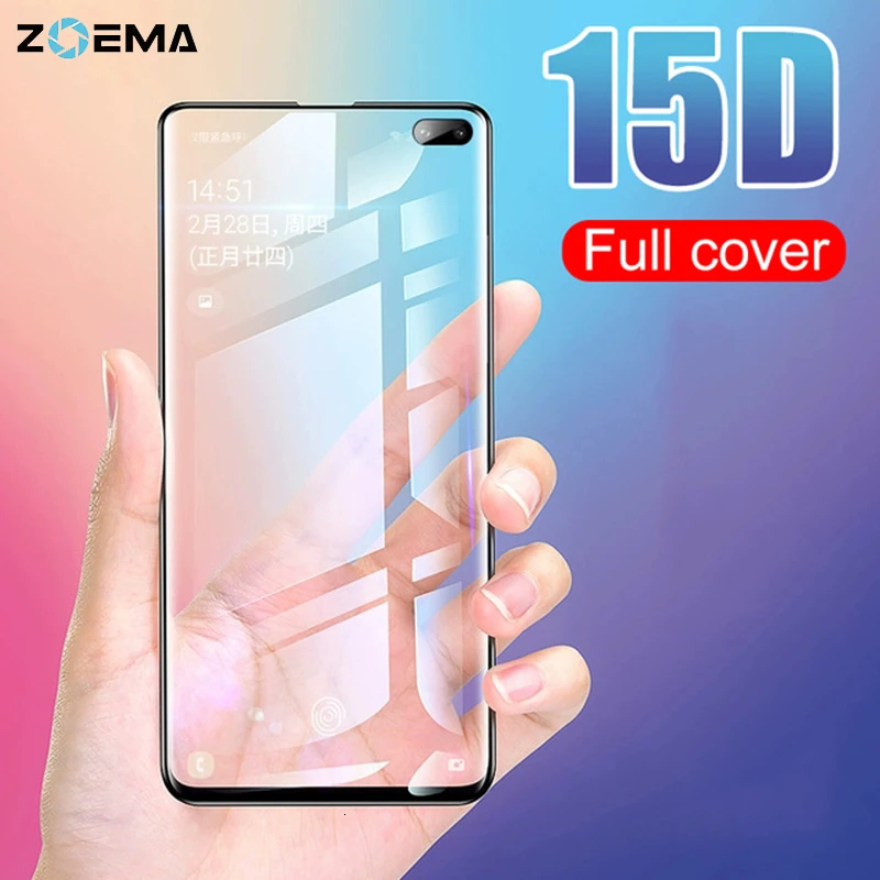 Защитное стекло закаленное 3d с полным покрытием для Samsung Galaxy S10 S10e S9 S8 Plus S7 Note 8 9 10 Pro