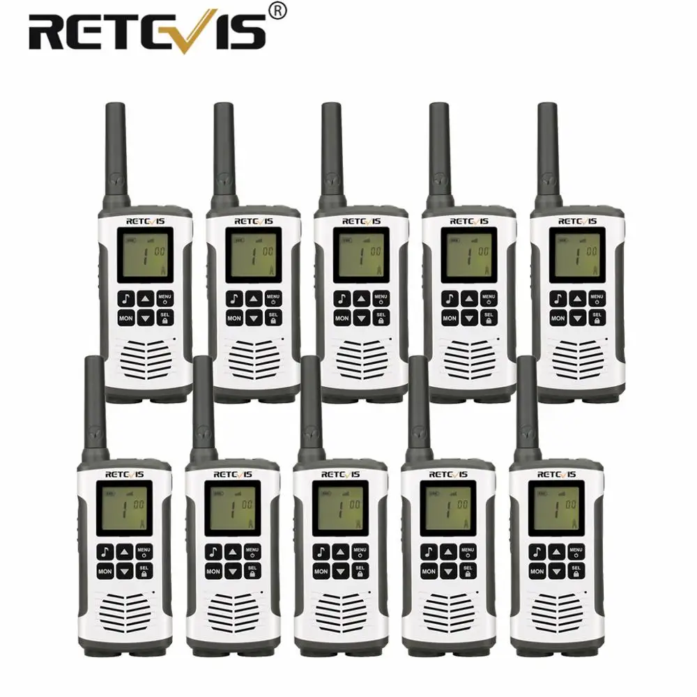

Retevis RT45 Walkie Talkie 10pcs PMR446 Portable Radio For Hunting Rechargeable VOX Flashlight Comunicador Two Way Radio