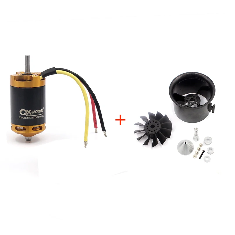 QX мотор 70 мм воздуховентилятор 12 лопастей EDF QF2827 3800KV бесщеточный для Модель
