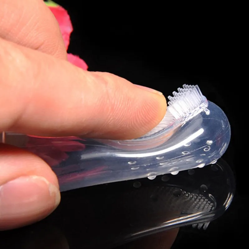 

ZL Transparent Soft Silicone Pet Tooth Brush Finger Toothbrush Bad Breath Care Pet Dog Cat Cleaning Supplies Dog Accessories