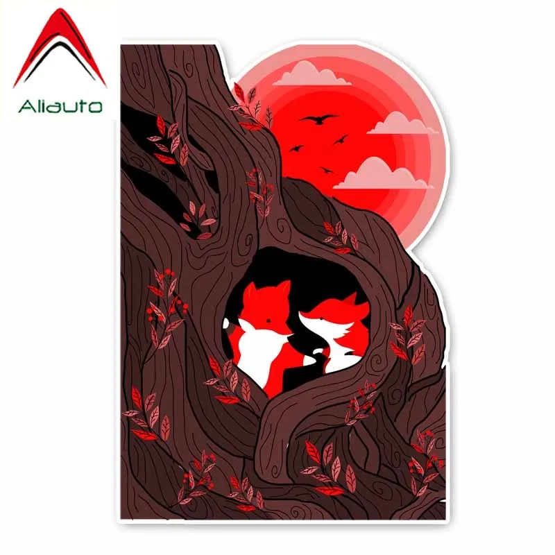 

Модные стильные животные, лисы в отверстиях для деревьев, украшение из ПВХ, водонепроницаемое солнцезащитное покрытие с царапинами, 10 см * 15 ...