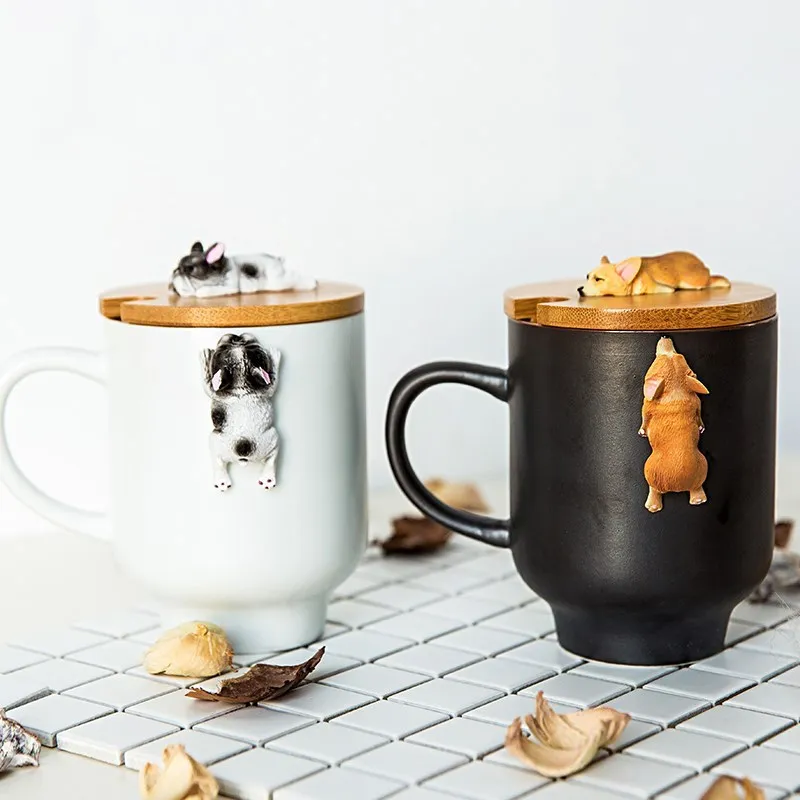 2019 креативные Мультяшные 3D корги французский бульдог керамические кружки милая