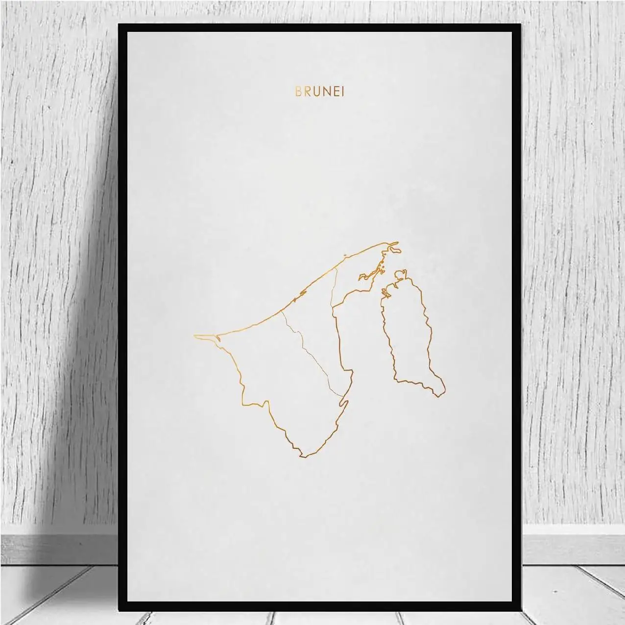 

Золотая линия белая Бруней карта холст Художественная печать современный постер настенные картины декор для гостиной