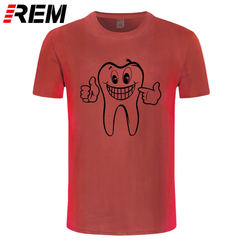 

REM tee Dental Care t shirt men brand clothing summer 100% cotton solid t-shirt mens casual tshirt male short sleeve plus size