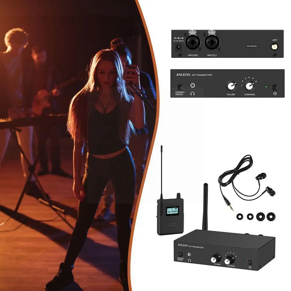 

ANLEON S2 Ear Return Stage Ear Return For Singers Stage Wireless System Wireless Headset Microphone Transmitter System I3L4