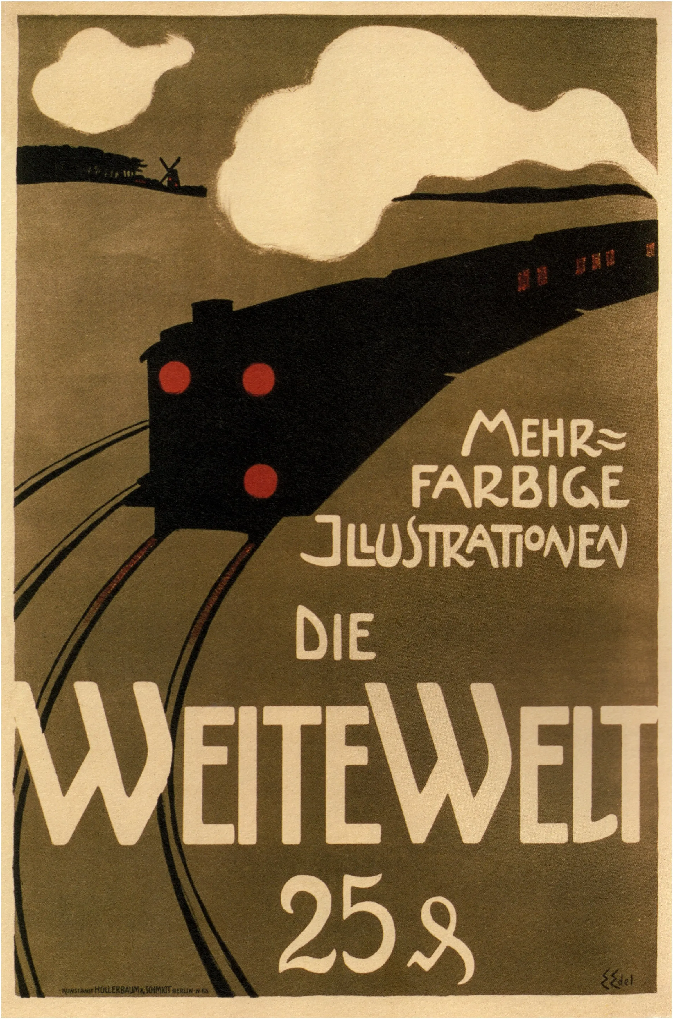 

400X300MM Die-Weite-Welt-Edmund-Edel-1900s jumbo fridge magnet SFM-0278
