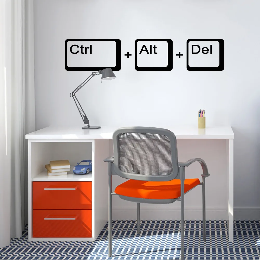 Компьютер Ctrl Alt Del настенный знак наклейка Geek Science виниловые наклейки для ноутбука