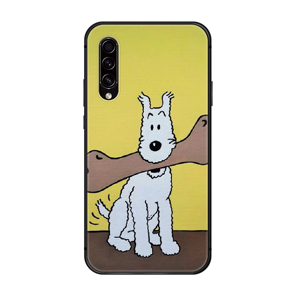 

Tintin Ddark Illustration Phone case hull For Samsung Galaxy A 50 51 20 71 70 40 30 10 E 4G S black waterproof tpu coque fashion