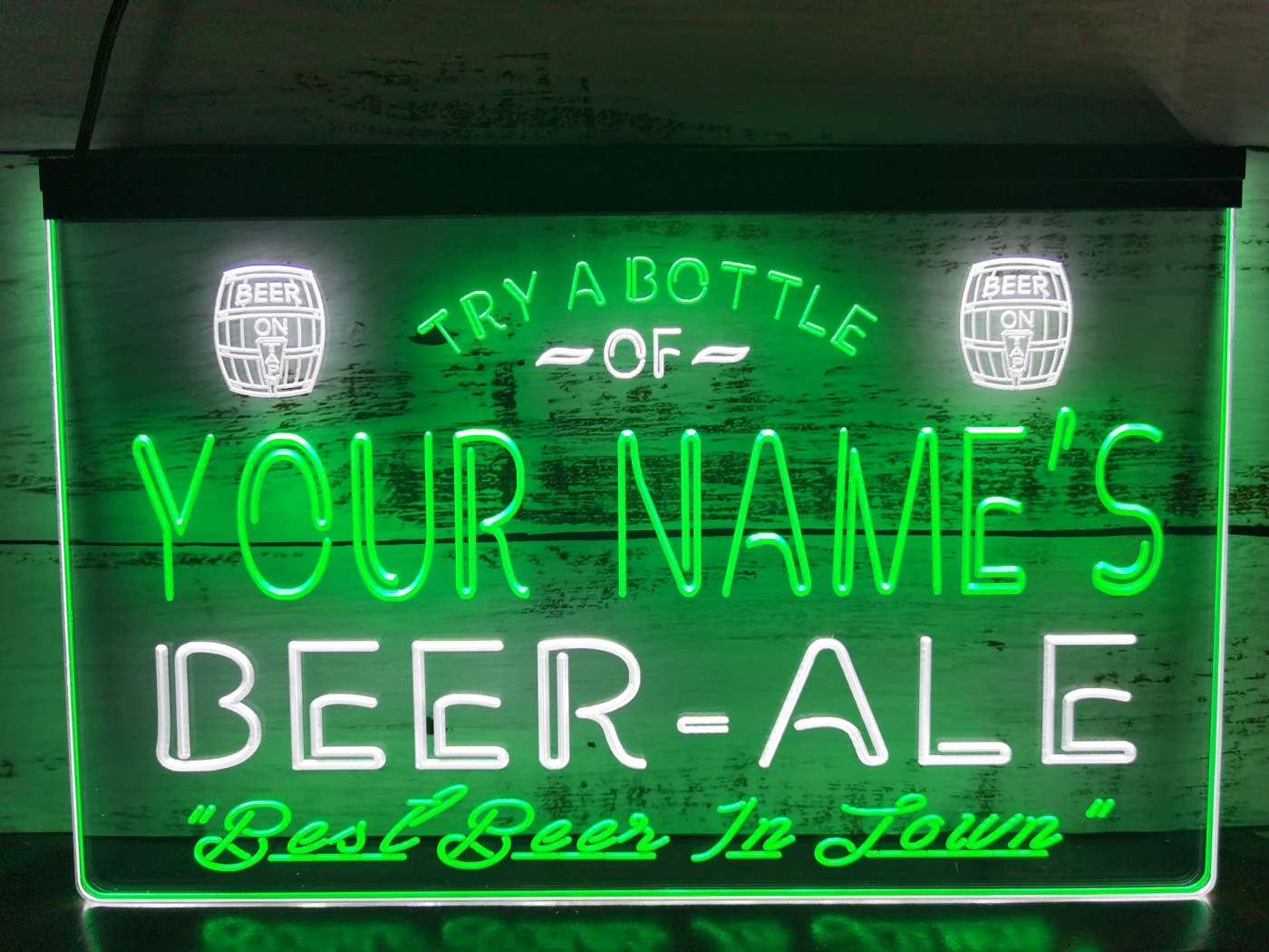 

0S005 Name Personalized Custom Best Beer Ale Home Bar Pub Dual Color LED Neon Sign