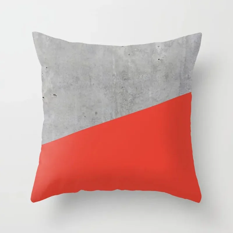 

45*45cm Square Decorative Throw Pillow Case Red plaid geometric print polyester pillowcase