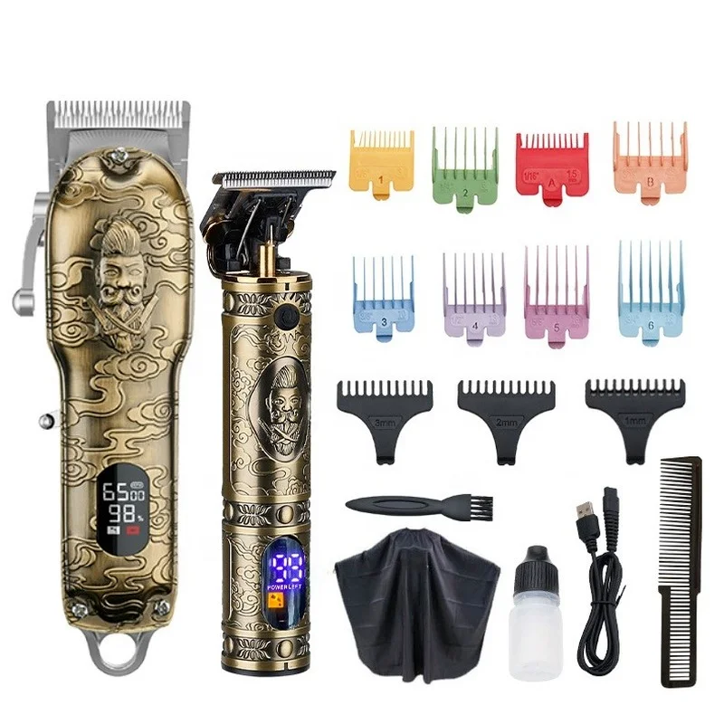 Hair Clipper Set Electric Hair Trimmer Cordless Shaver Trimmer Men Barber Hair Cutting Machine for Men Rechargeable USB