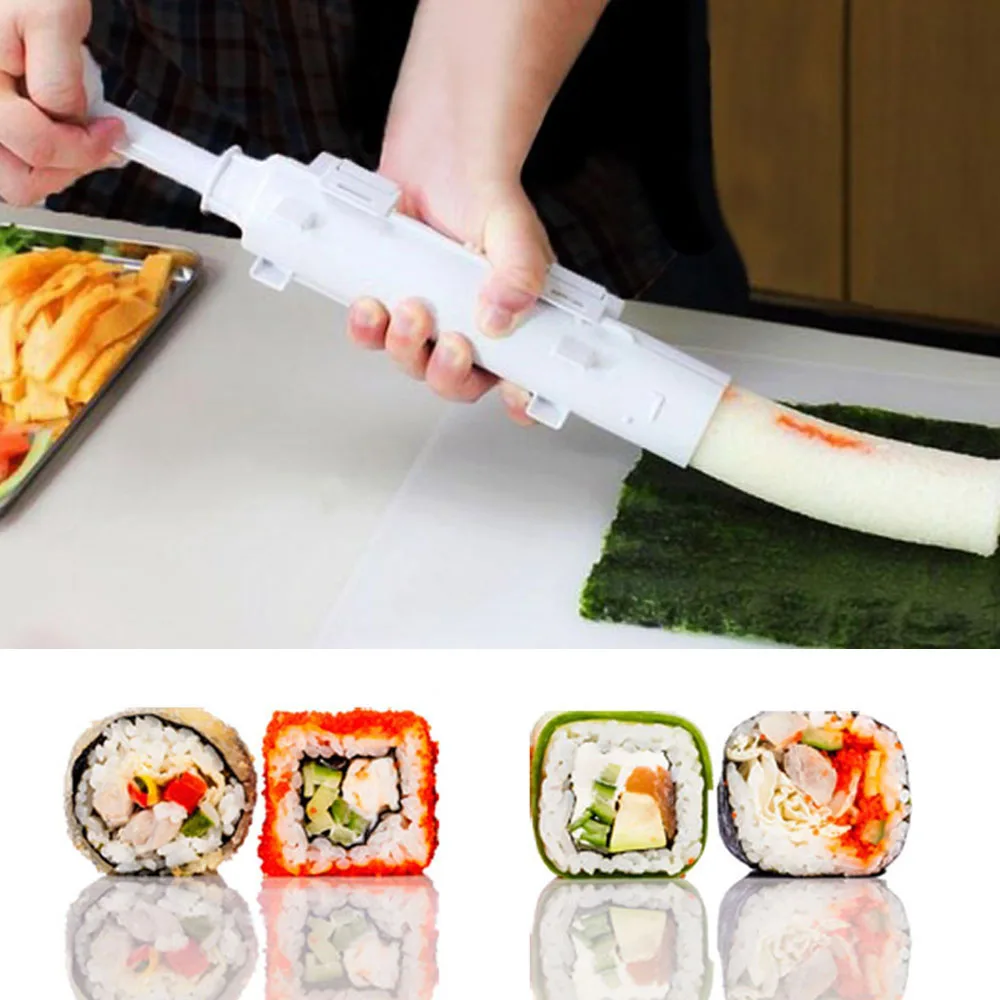 

DIY Sushi Maker Rice Ball Bazooka Mold Japanese Rice Roller Rice Vegetable Meat Rolling Tool Kitchen Gadget