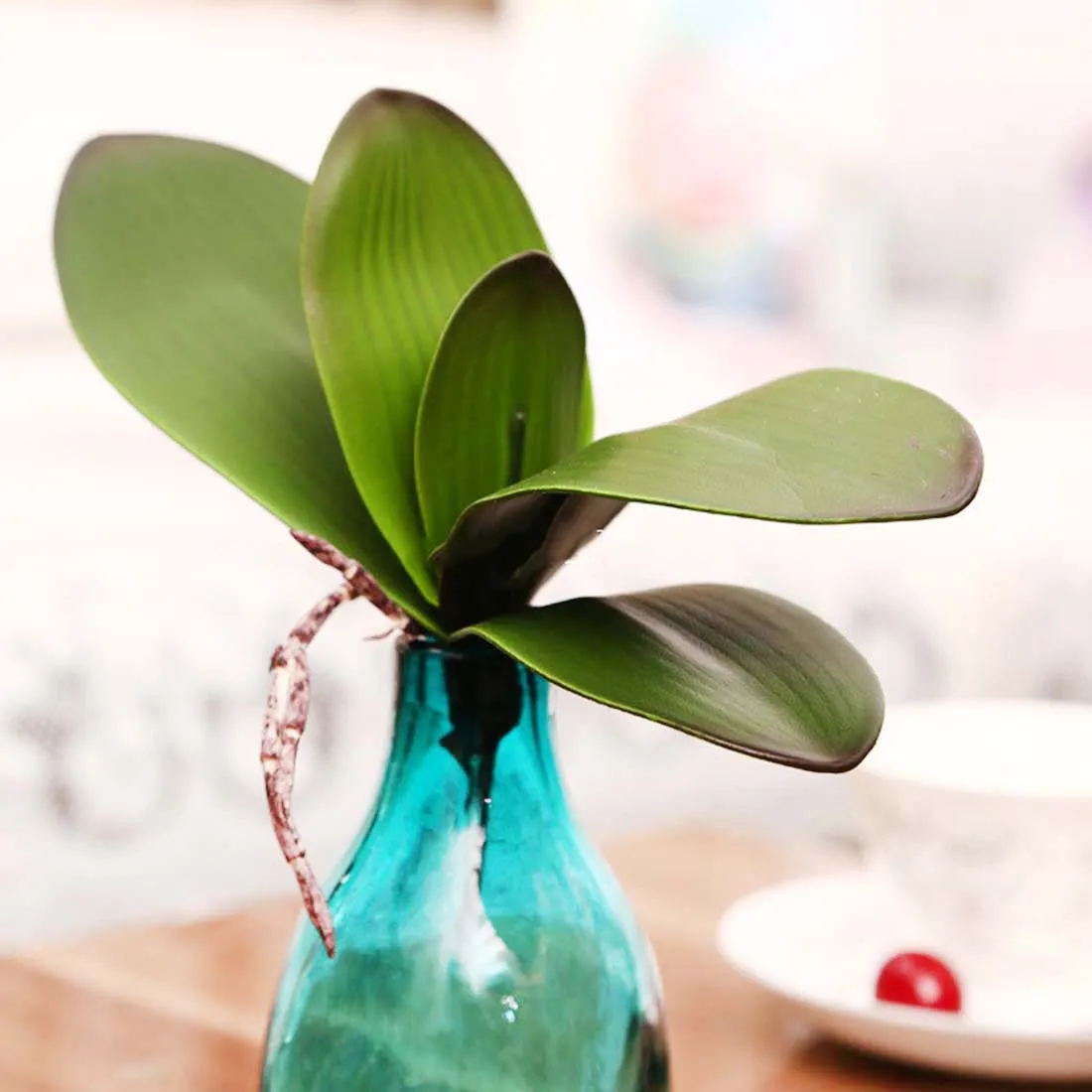 17 см/21 см из ПУ кожи искусственные цветы Орхидеи Листья высокого качества