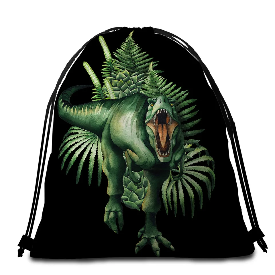 008 - Bag Постельное белье Outlet динозавр круглый пляжное полотенце Jurassic гобелен дети мультфильм карта мира микрофибра Большое банное полотенце для взрослых 150 см - Цвет: 008 - Bag