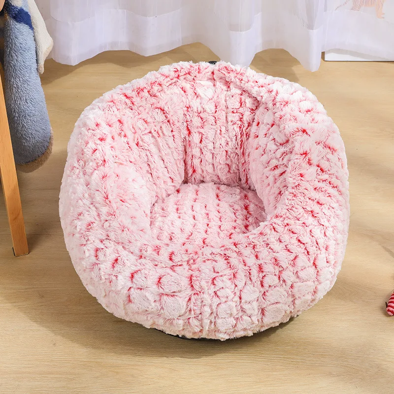 

Adjustable Warm Fleece Pet Bed Kennel Soft Round Dog Cat Smothing Bed Winter Deep Sleeping Bag Sofa Puppy Cushion House Cats2021