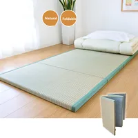 Japanese Style Tatami Mattress Mat Rectangle Large Foldable Floor Straw Mat For Yoga Sleeping Tatami Mat Flooring folding bed