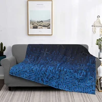 reboot iii blue computer circuit blanket bedspread bed plaid duvets beach towel muslin blanket luxury beach towel