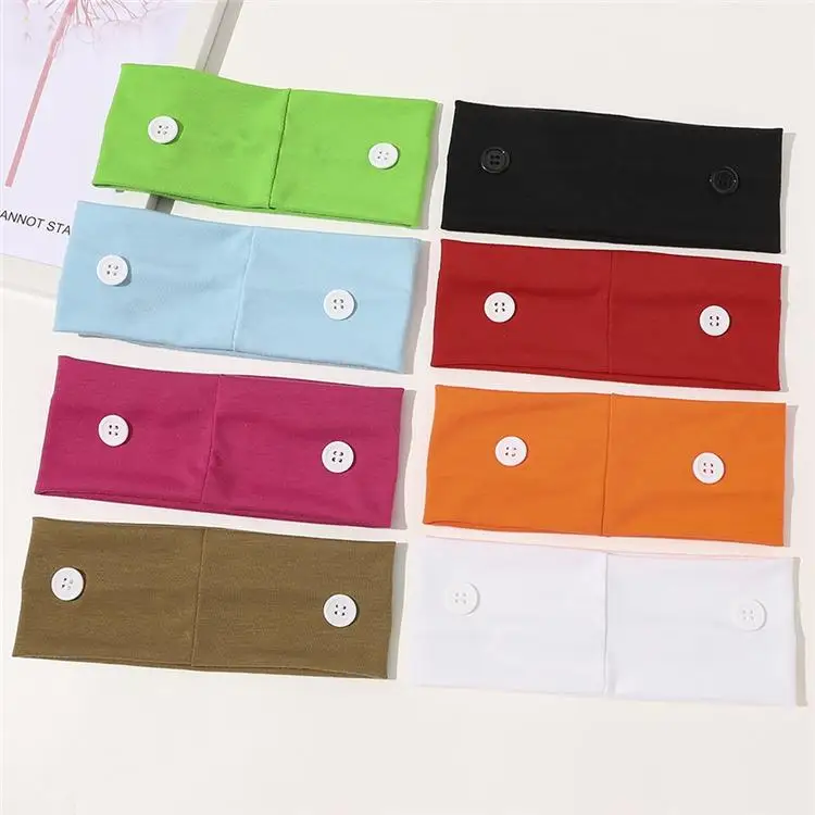 

Face Mask Earloop hairband Face Mask Ear Buckle Elastic headband Ear Lanyard Holder Sports headband With Button bandanas