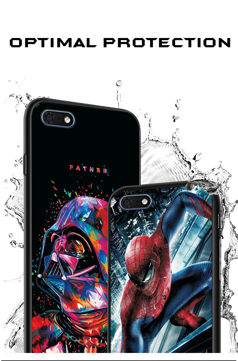 Чехол Marvel Hero для huawei Y5 Lite DRA-LX5, силиконовый чехол для huawei Y5 Lite Y5 Y5 Prime 5,45 '', черные чехлы из ТПУ