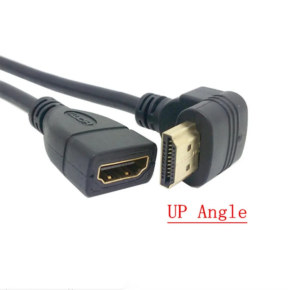 Кабель HDMI 90 градусов прямоугольный HDMI Мужской к HDMI Женский Кабель адаптер Разъем черный для DVD ТВ проектор 0,15 м 0,5 м