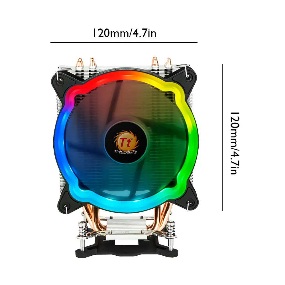 

Thermaltake D300P CPU Computer Case Fan Cooling Cooler with 4 Heatpipes + RGB PWM Fan Adjust Speed for LGA 115X Radiator