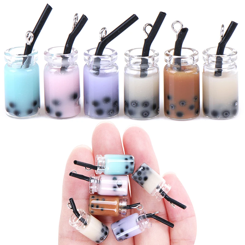 

2pcs Cups Toy Mini Decoration Gifts 1:12 Resin Doll House Mini Lemon Milk Tea Water Cup Miniature Doll House Accessories Random