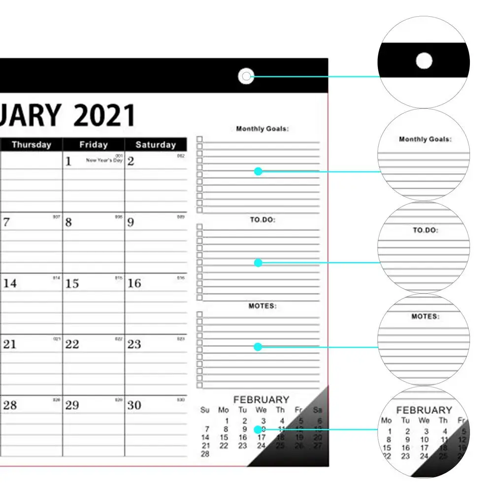 Календарь на 2021 год ежедневный график годовой план 18 ежемесячных задач