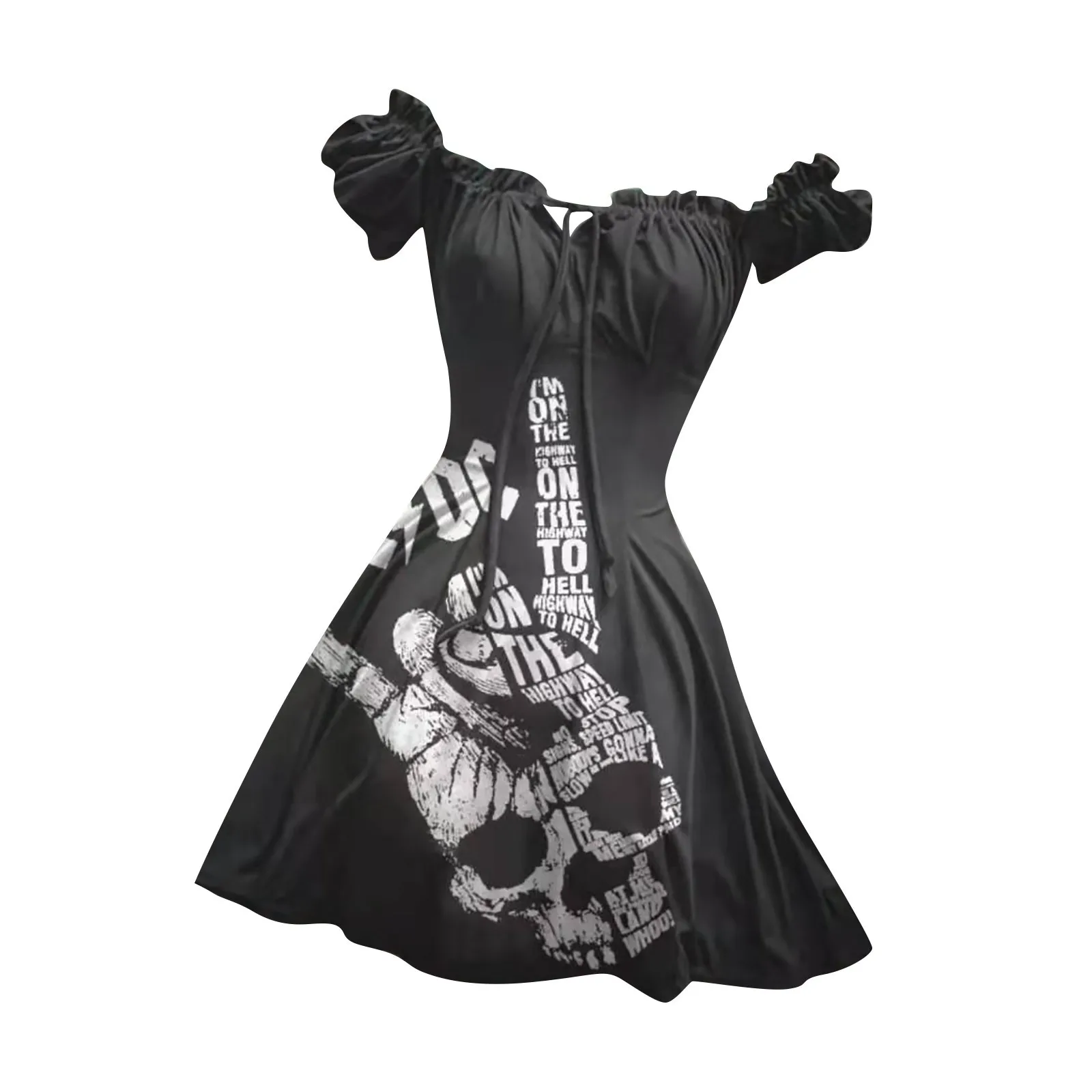 

Women Skull Print Summer Pleated Sleeveless Heart Neckline Dress Mini Dress Vestidos Knee-length Party Boho Dress платье женское