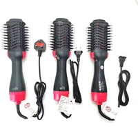 one step hair dryer volumizer salon hot air paddle electric comb styling brush negative ion generator hair straightener curler