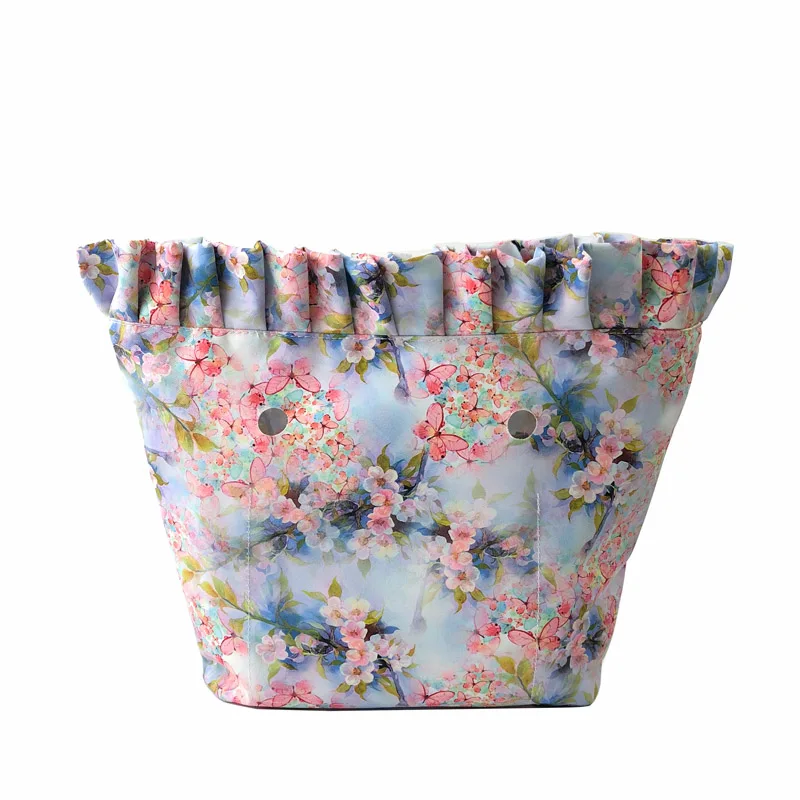 

Классический мини-чехол на молнии с цветочной подкладкой, водонепроницаемый внутренний карман, внутренняя вставка для obag o bag EVA, аксессуары ...