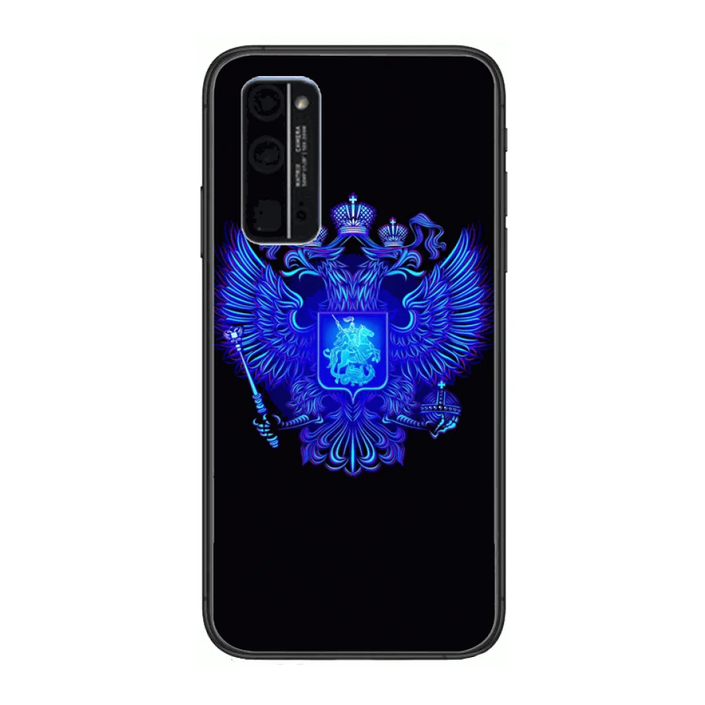

Russia russian flag logo Phone Case Hull For Huawei Honor 8 9 10 20 30 A S Lite Pro 5g i Black Back Soft Cell Cover Pretty