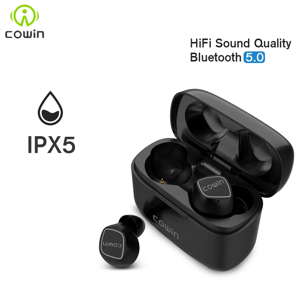 Cowin ky02 сенсорные bluetooth-наушники 5,0, настоящие беспроводные наушники в ухо, стереогарнитура, Спортивная гарнитура iptx5с микрофоном, гарнитура, коробка