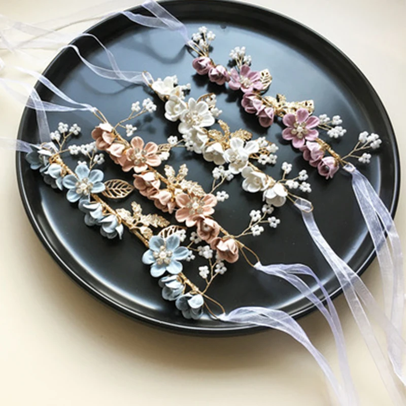 

1Pcs Pearl Lace Bridesmaid Wrist Flower Beauty Wristband Marriage Handflower Wedding Party Decor Accessories