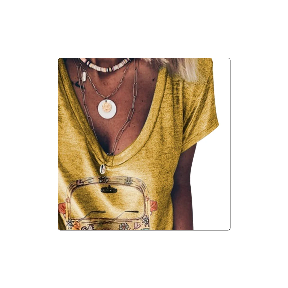 Футболка женская S-5XL с мультяшным принтом винтажная Милая Свободная рубашка без