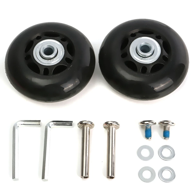

2 Set Luggage Suitcase Replacement Wheels Axles Rubber Deluxe Repair OD 64mm New